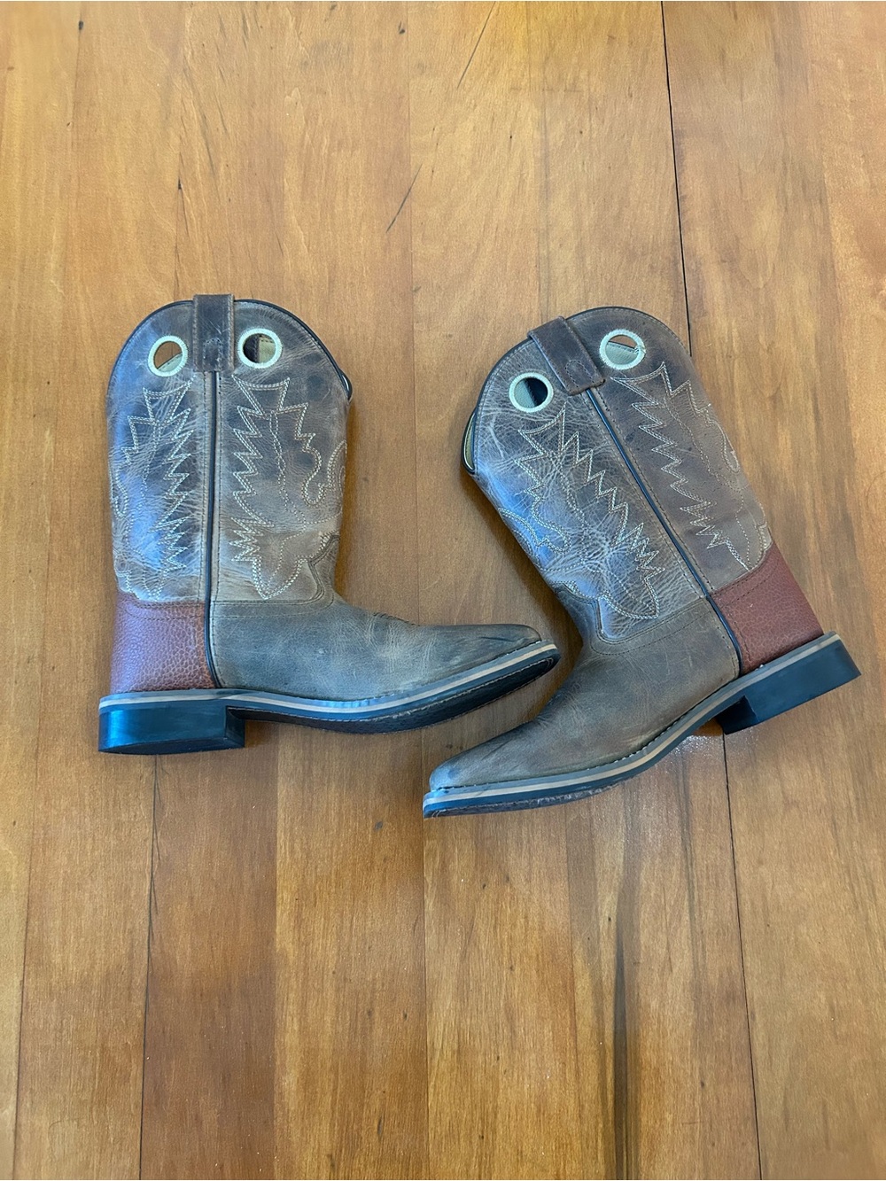 Smoky Mountain Square Toe Two-Tone Western Cowboy Boots Size 5Y
